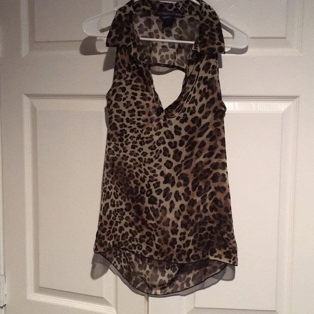 Ladies size small sheer cheetah blouse